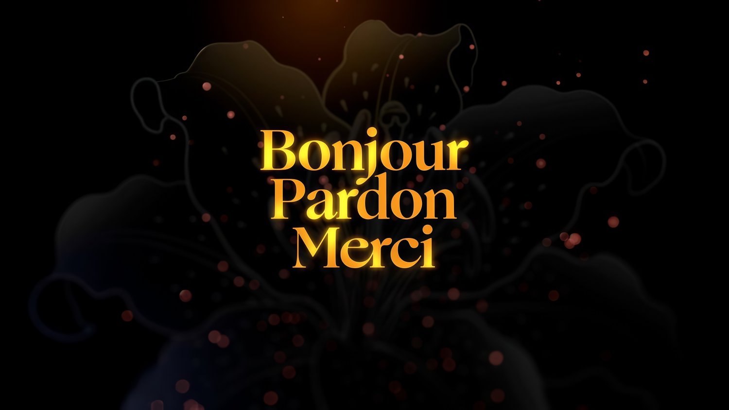 Bonjour, pardon, merci